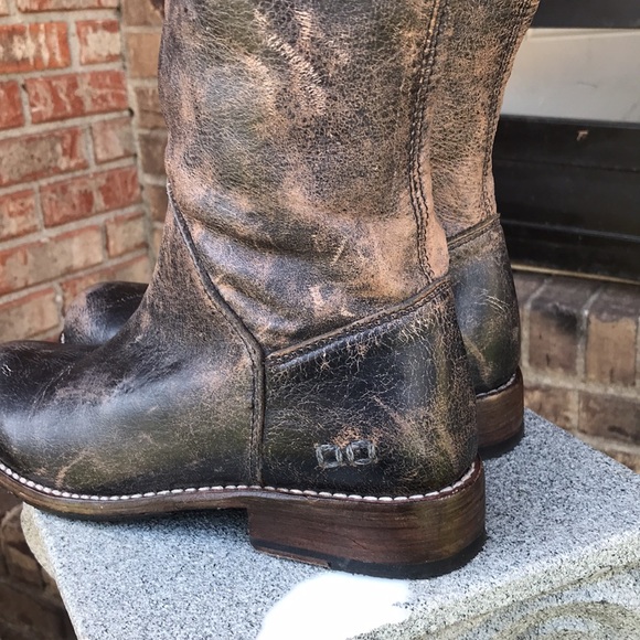 New BED|STU Brown Leather Calf Length Lace Boot - Picture 4 of 10